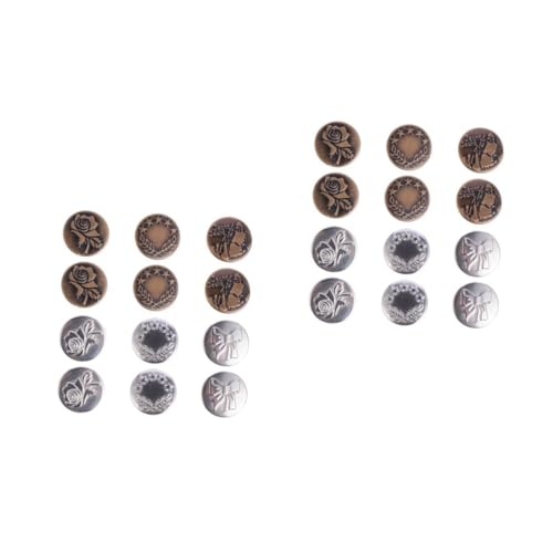 Holibanna 2 Sätze Verstellbare Metallknöpfe Für Jeans Teiliges Abnehmbaren Hosenknöpfen Diy Zubehör Zur Taillensenkung Für Hosen Und Jeans 12 Stücke * 2 von Holibanna