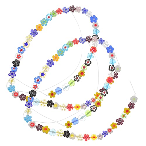 Holibanna 2 Saiten Bunte Blütenförmige Glasperlen Stränge Diy Schmuck Bastelbedarf Abstandshalter für Armbänder und Gemischte Farben Handgefertigte von Holibanna