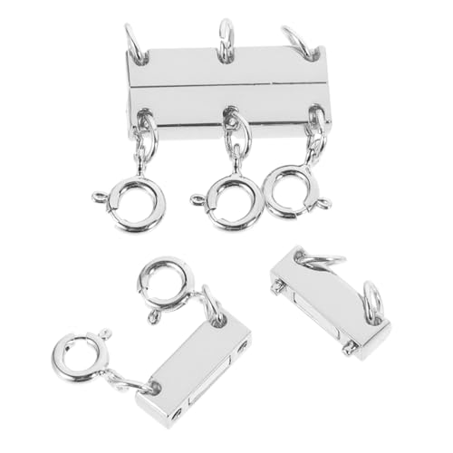 Holibanna 2 Stück Armband Halskette Schmuck Gold Schließe Schichtung Verschlüsse Halskette Verbindungsverschluss Kettenverbinder für mehrere Ketten Schichtverschluss Legierung Silber von Holibanna