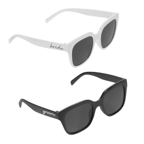 Holibanna 2 Stück Braut Bräutigam Brillen mit Kristallverzierung Stilvolle Party-accessoires für Junggesellenabschied Brautparty und Hochzeitsdekoration Eyewear für Erwachsene von Holibanna