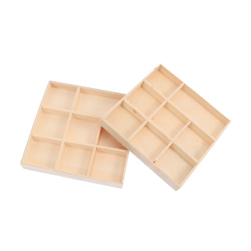 Holibanna 2 Stück Dekorative Holz Aufbewahrungsboxen mit Fächern DIY Bemalbar Multifunktionale Schmuck und Desktop Organizer Praktische Atmungsaktive Holzbox für Zuhause und Büro Holibanna 2 Stück Dekorative Holz Aufbewahrungsboxen mit Fächern DIY Bemalbar Multifunktionale Schmuck und Desktop Organizer Praktische Atmungsaktive Holzbox für Zuhause und Büro von Holibanna
