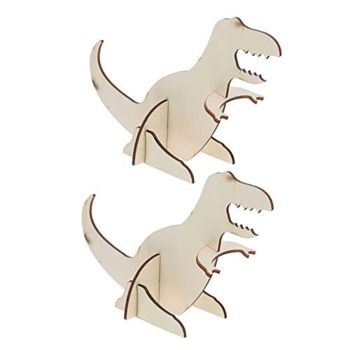 Holibanna 2 Stück Dinosaurier Puzzle Holzspielzeug DIY Zusammenbau Modell für Pädagogisches Fantasie und Geschicklichkeit von Holibanna