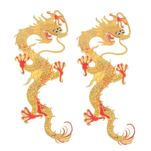 Holibanna 2 Stück Dragon Flicken Stickerei Aufnäher zum Aufbügeln Dekorative Patches für Kleidung Handarbeit Reparaturpatches für Jacken und Taschen Leicht und Praktisch von Holibanna