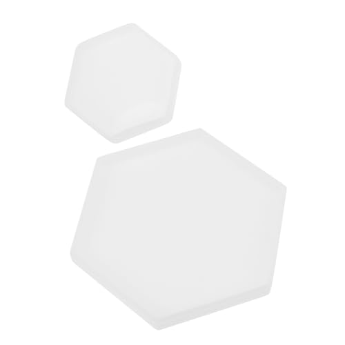 Holibanna 2 Stück Flexibles Silikon Gießform Hexagon DIY Epoxidharz Untersetzerform Transparent Einfach zu Reinigen für Individuelle Tischdeko Geschenk für Familie und Bekannte von Holibanna