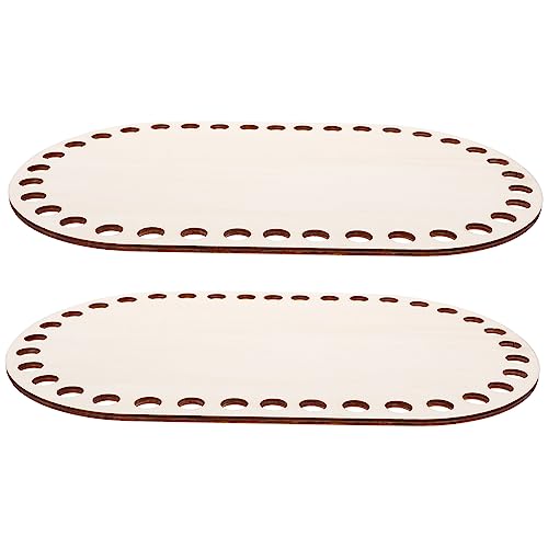 Holibanna 2 Stück Holz Taschenboden für Diy Häkeln Naturholz Korbboden mit Vorgebohrten Löchern für Handarbeiten für Taschen und Korbgestaltungen von Holibanna
