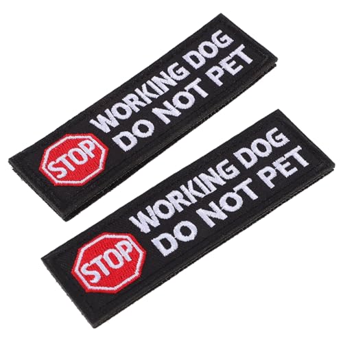 Holibanna 2 Stück Hundegeschirr mit Streicheln Sie die Flecken nicht Stickerei Service Arbeiten Nicht streicheln Patches für Diensthundewesten Polyester Black von Holibanna