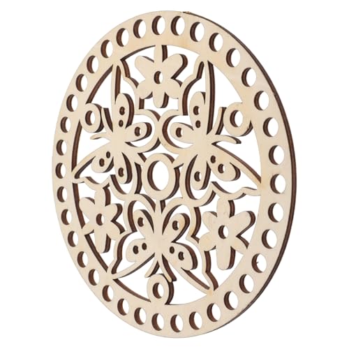 Holibanna 2 Stück Korbboden Holz Rund Stabile Basis für DIY Häkelkorb Bodenschutz Robust Glattes Holz zum Korb Häkeln und Taschenboden Formen von Holibanna