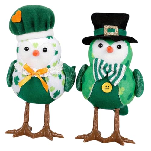 Holibanna 2 Stück Leuchtende Stoff-vogelfiguren St Patrick's Day-Dekoration Tischornament Beleuchtetes Vogel-Ornament Für Festivalschalte von Holibanna