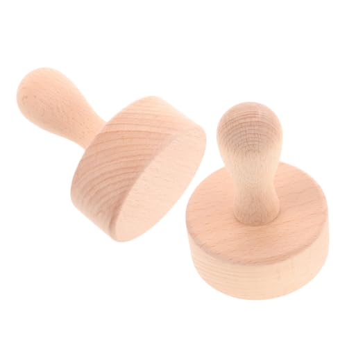 Holibanna 2 Stück Live-Boden-Tortenplatte DIY -Eiertorteform Backwerkzeug für Mini-Eierkuchen scharfer Tamper Törtchen Dessertwerkzeuge Eierkuchen-Backwerkzeug Holz Beige von Holibanna