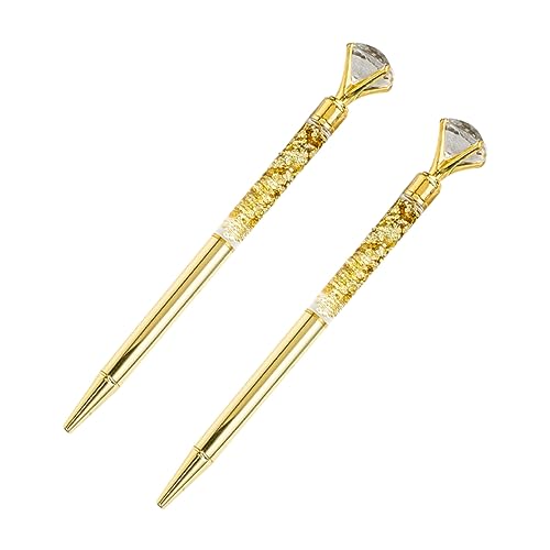 Holibanna 2 Stück Metall Kugelschreiber mit Diamanten Glitzernde Stifte für Schule Büro und Besondere Anlässe Gold von Holibanna