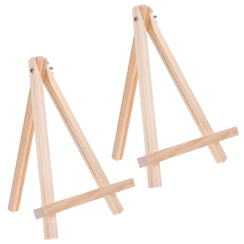 Holibanna 2 Stück Mini Tischstaffelei aus Massivem Holz Dreieckiger Stabiler Mini Holzständer Vielseitiger Präsentationsrahmen für Kleine Gemälde Fotos und Matted Artwork Leicht und von Holibanna
