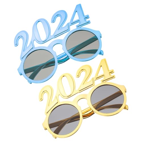 Holibanna 2 Stück Neujahrsbrille Digitale Partybrillen für Silvesterfeiern Auffällige Dekoration mit Leichtem Design für Fotos und Festlichkeiten von Holibanna