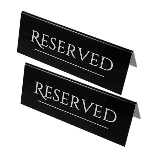 Holibanna 2 Stück Ortsschild tischkarten hochzeitsdekoration Reservierungsschilder für Stühle Tischschild reserviert reservierte Hochzeitsschilder Tisch reservierte Schilder Acryl Black von Holibanna