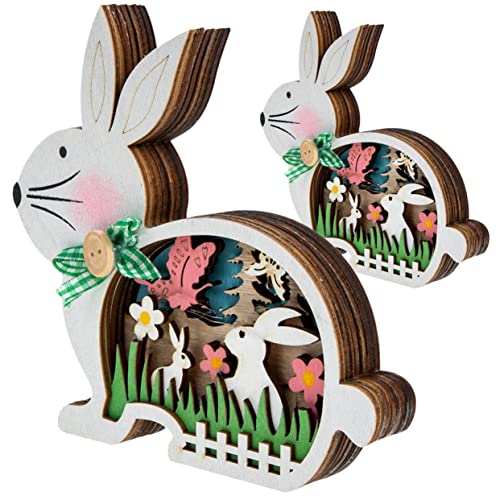 Holibanna 2 Stück Ostertischschilder Aus Holz Osterhasen-Holzschild Für Tischdeko Flacher Boden Für Stabilität Hübsches Mittelstück Holibanna 2 Stück Ostertischschilder Aus Holz Osterhasen-Holzschild Für Tischdeko Flacher Boden Für Stabilität Hübsches Mittelstück von Holibanna