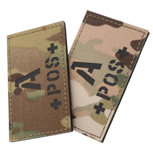 Holibanna 2 Stück Reflektierender Blutgruppen patch Camouflage mit Befestigung Strapazierfähiger Aufnäher für Polizei Taktische Kleidung und Ausrüstung von Holibanna