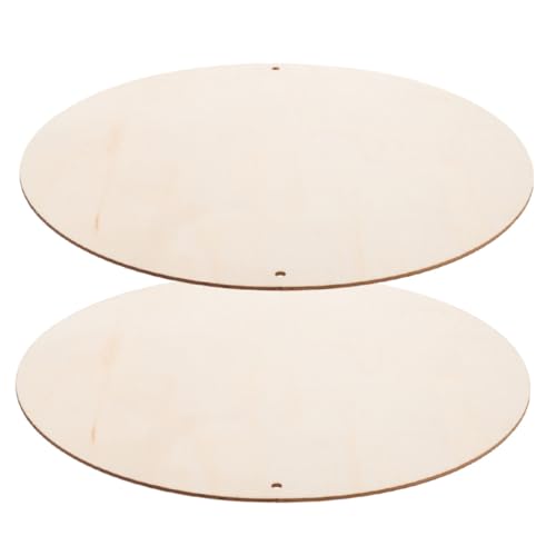 Holibanna 2 Stück Runde DIY Holzplatten mit Abgerundeten Kanten Naturbelassene Holzscheiben für Tonmalerei und Modellierarbeiten Glatte Oberfläche Langlebig und Hautfreundlich von Holibanna
