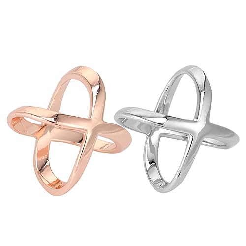Holibanna 2 Stück Schalringe Legiertem mit Glatter Oberfläche und Kreuzdesign Leichte und Kratzfeste Halter für Damen Schals für Valentinstag und Festliche Anlässe von Holibanna
