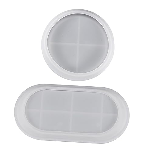 Holibanna 2 Stück Silikon Gießform für Kreative Bastelprojekte Diy Epoxidharz Form Oval und Rund für Aufbewahrungsschalen und Dekorationen von Holibanna