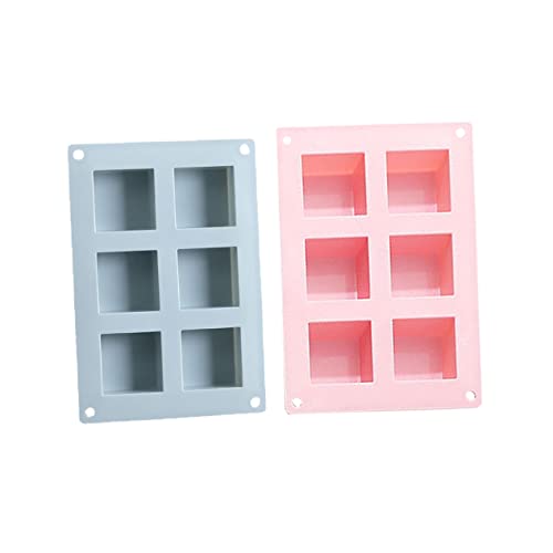Holibanna 2 Stück Silikon Seifenform mit Kavitäten Quadratische Seifenform für Diy Geeignet für Seifenherstellung Muffins Kuchen und Desserts Blau von Holibanna