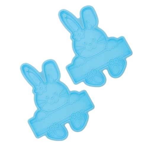 Holibanna 2 Stück Silikonformen Kaninchen Schlüsselanhänger Gießform Ostern DIY Epoxidharz mit Feinen Details für Dekoration und von Holibanna