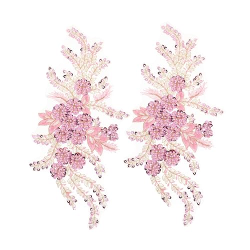 Holibanna 2 Stück Stickrückpaillettenspitzenspitzen -Applikationen Abschlussballkleid Blumen Applikation Partykleid Stickerei Pailletten-Stickapplikation Blumenstickstätte Polyester Rosa Holibanna 2 Stück Stickrückpaillettenspitzenspitzen -Applikationen Abschlussballkleid Blumen Applikation Partykleid Stickerei Pailletten-Stickapplikation Blumenstickstätte Polyester Rosa von Holibanna