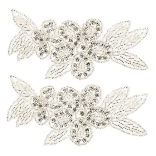 Holibanna 2 Stück Strass Patches zum Aufnähen Dekorationen für Hochzeitskleider Diy Kleidung Taschen und Accessoires Glänzende Applikationen für Kreative Bastelprojekte von Holibanna