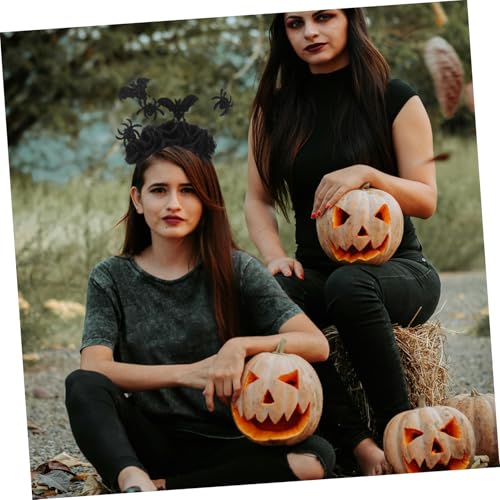 Holibanna 2 Stück Teiliges Gothic Haarreif mit Schwarzen Rosen Fledermaus und Spinnenmotiven Komfortabel Sitzend Realistisches Blumen Design für und Day Of The Dead Partys von Holibanna
