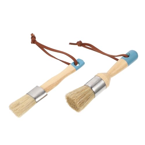 Holibanna 2 Stück Teiliges Rundkopf Pinsel Set Widerstandsfähig und Ergonomisch für Künstlerfarben und Kreidefarbe Vielseitig für Haushalt und Kunst mit Glattem Griff für Komfortable von Holibanna