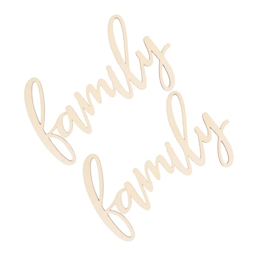 Holibanna 2 Stück Teiliges Rustikales Holz Familienschild Wanddeko DIY Holzbuchstaben Holzschild Unvollendet Beige für Haus Eingangsbereich Wohnzimmer Bauernhaus-stil Vielseitige Wandkunst von Holibanna