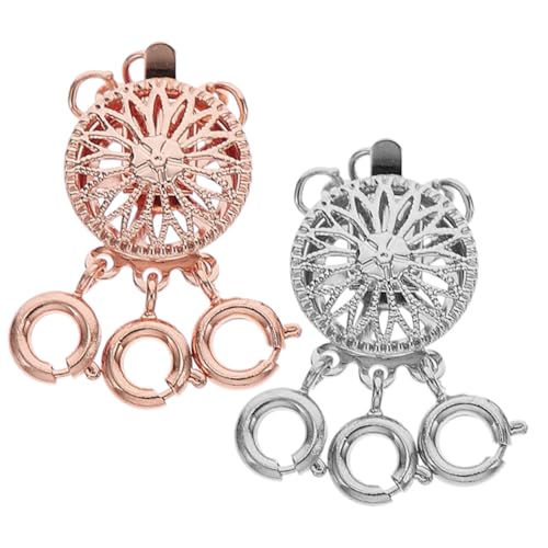 Holibanna 2 Stück Teiliges Schmuckverbinder aus Robuste Metallschließen für Mehrschichtige Halsketten und Armbänder Rosegold und Silberfarbene Ringe Kratzfest und Langlebig für Damenkette Holibanna 2 Stück Teiliges Schmuckverbinder aus Robuste Metallschließen für Mehrschichtige Halsketten und Armbänder Rosegold und Silberfarbene Ringe Kratzfest und Langlebig für Damenkette von Holibanna