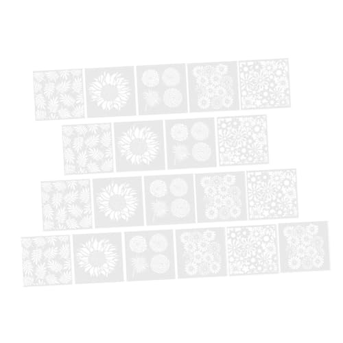 Holibanna 20 Blatt Wiederverwendbare Blumen Schablonen Diy Malvorlagen für Fotoalben Geeignet für Wand und Sprühmalerei Sicherem Pet Material für Kreative Projekte von Holibanna