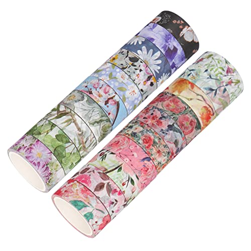 Holibanna 20 Rollen Washi Tape Set mit Blumenmuster Diy Dekoratives Klebeband für Scrapbooking Tagebuch Handwerk und Kreative Bastelprojekte und Leicht Abziehbar von Holibanna