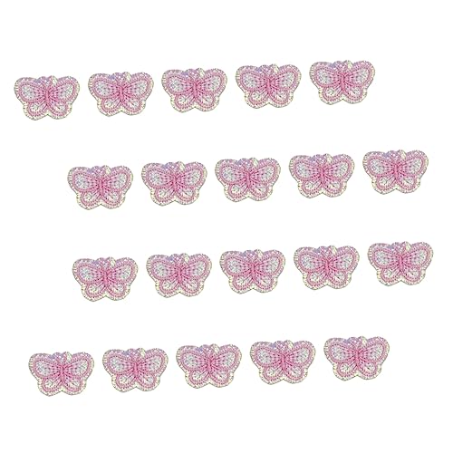 Holibanna 20 Stück Aufbügelbare Flicken im Schmetterlingsdesign Fluoreszierende Diy Patches für Kleidung Shirts Jeans Taschen und Kissen Einfach zu Verwenden für Reparaturen und Kreative von Holibanna