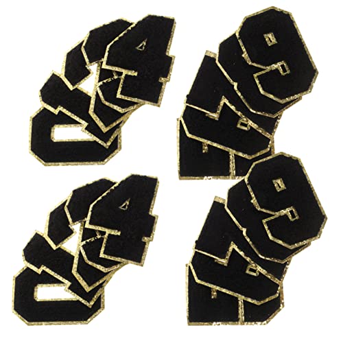 Holibanna 20 Stück Bestickte Zahlen Aufnäher Schwarze Bügel und Näh Applikationen Dekorative Kleidungspatches für Diy Kleidung Rucksäcke Schuhe Praktische Bekleidungsaccessoires von Holibanna