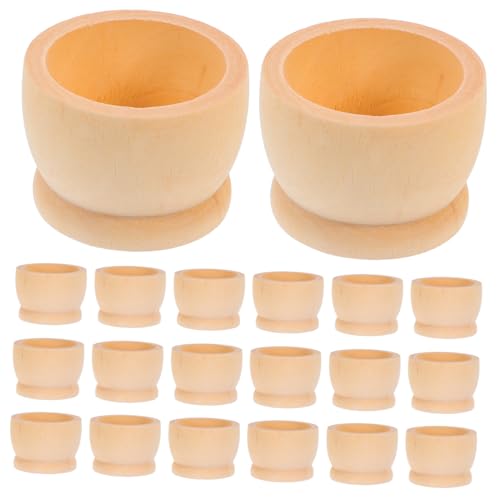 Holibanna 20 Stück Eierschale Halter Hülse klein Dekorationen bunt easter egg decoration ostern ostergeschenk für easter present DIY Ostereier Kinderspielzeug Osterei-Tabletts hölzern von Holibanna