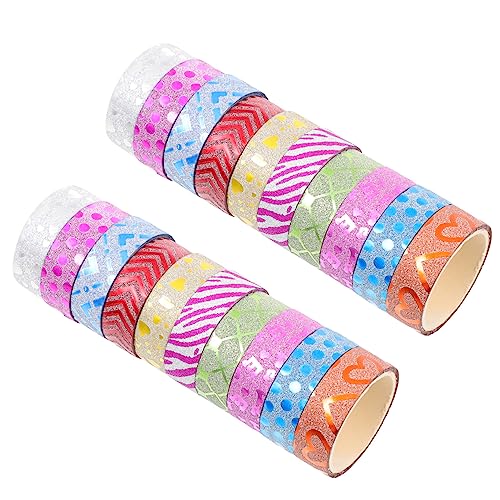 Holibanna 20 Stück Glitzer Washi Tape Kreative Diy Klebebänder für Scrapbooking Notizbücher und Bastelprojekte Selbstklebend und Dekorativ für Festlichkeiten von Holibanna