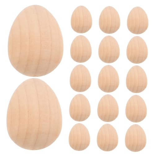 Holibanna 20 Stück Graffiti-Eier selber machen Token drinnen bunt es ist Ornamente klein ostereier osterbastelei zierleisten holz unfertige Ostereier Osterei aus Holz hölzern Beige von Holibanna