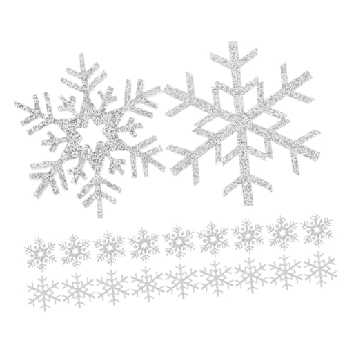 Holibanna 20 Stück Handgefertigte Haar Accessoires Materialien Aufnäher Applikation Dekoration Dekorative Stickerei Schnee Themen Verzierung Nähen Basteln Wintertuch Silber von Holibanna