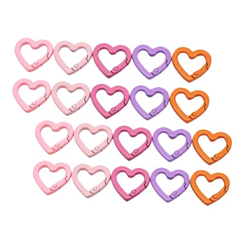 Holibanna 20 Stück Herzförmige Schnapphaken Schlüsselring Clips für DIY Schlüsselanhänger und Schmuckherstellung Schnappverschluss Bunte Schlüsselanhänger Zubehör von Holibanna