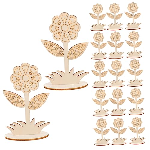 Holibanna 20 Stück Holzblumen DIY Holzscheiben für Malerei Bastelarbeiten Holzdeko für Kreative Projekte für Familienaktivitäten und Handwerksideen von Holibanna