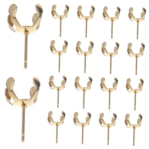 Holibanna 20 Stück Ohrring Claw Halter für Schmuckherstellung DIY Ohrstecker Zubehör für Perlen und Edelsteine Rostfrei und Langlebig für Projekte von Holibanna