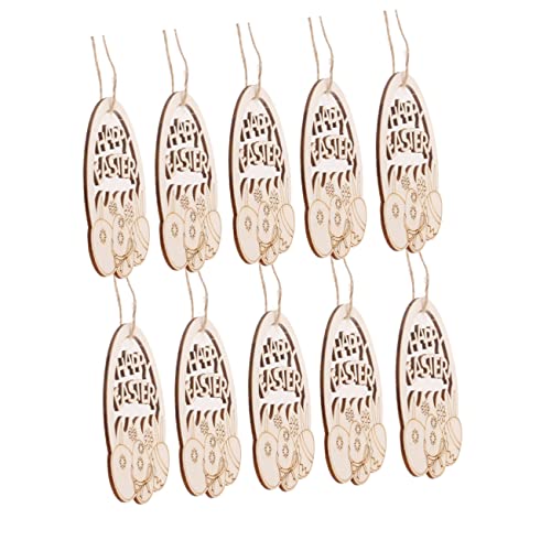 Holibanna 20 Stück Osterei-Anhänger Dekoration geformt Makramee Wohnkultur Schild Korb easter teigroller ostern house decoration party decoration Osterschmuck für Party Holzornamente Bambus von Holibanna