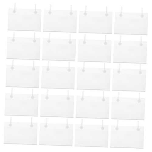 Holibanna 20 Stück Preisschild hängen etiketten aufkleber preisschilder Doppelhaken Etiketten Preisschild Halter Küchenclip-Etiketten für Körbe Namensschild-Organizer PVC Transparent von Holibanna