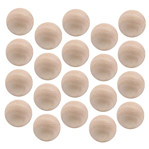 Holibanna 20 Stück Runde Holzkugeln aus Massivem Lotusholz Glatte Oberfläche ohne Loch Natürliche Farbe DIY Bastelperlen für Schmuck Malerei Schnitzen und Dekoration von Holibanna