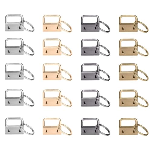 Holibanna 20 Stück Schlüsselringe mit Metallclip für Diy Bastelarbeiten Robuste und Korrosionsbeständige Schlüsselanhänger Hardware Silber Gold Bronze von Holibanna