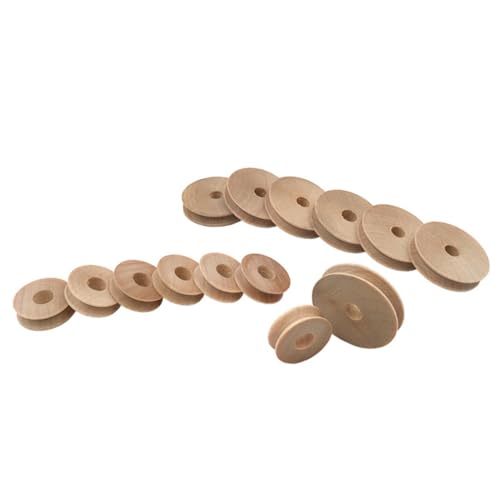 Holibanna 20 Stück Teiliges Holzräder für DIY Handwerk Spielzeugautos Zubehör Langlebige Profilierte Rundräder aus Massivem Holz für Bastelprojekte und Modellbau von Holibanna