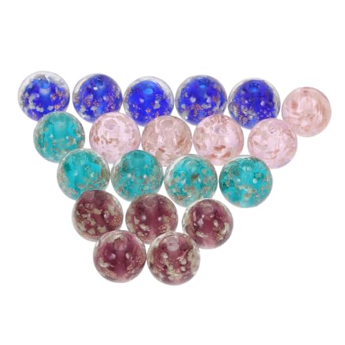Holibanna 20 Stück Teiliges Leuchtende Glasperlen Runde DIY Schmuckperlen Für Armbänder Halsketten Ohrringe Mit Glänzender Oberfläche Langlebig Wiederverwendbar Erwachsene Perlen von Holibanna