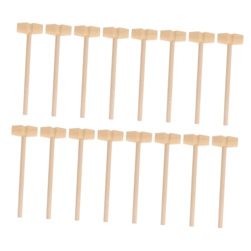 Holibanna 20 Stück Teiliges Mini Holzhammer Naturbelassen Langlebig und Sicher Fördert Feinmotorik und Hand Auge Koordination Geeignet für Malen Basteln und Freiem Schlagen Lustiges DIY von Holibanna