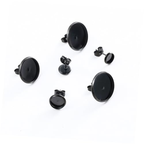 Holibanna 20 Stück Teiliges Ohrstecker basis Schwarzem Edelstahl Runde DIY Schmuckherstellung Innendurchmesser mit Ohrstopp für Frauen und Mädchen Innovatives Zubehör für Individuelles von Holibanna