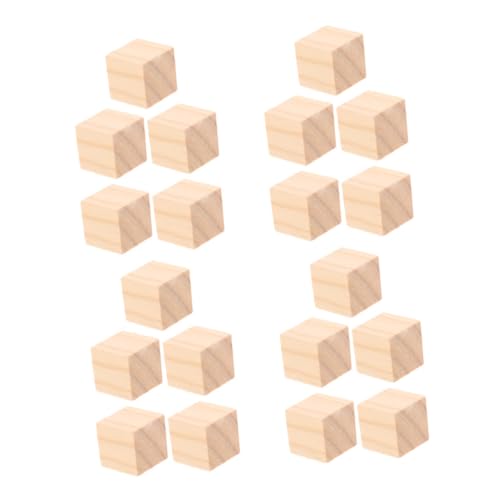 Holibanna 20 Stück Teiliges Quadratische Holzwürfel aus Unbehandeltem Holz Splintfrei Stabile DIY Bastelwürfel für Originelles Malen Gravieren und Lernspiele von Holibanna
